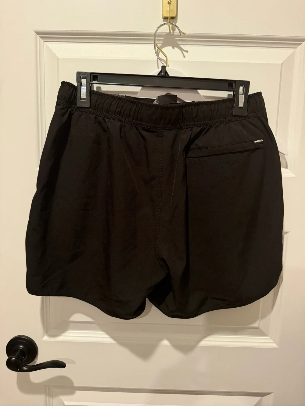 Vuori Black Shorts 5” Yellow & Blue Logo Patch